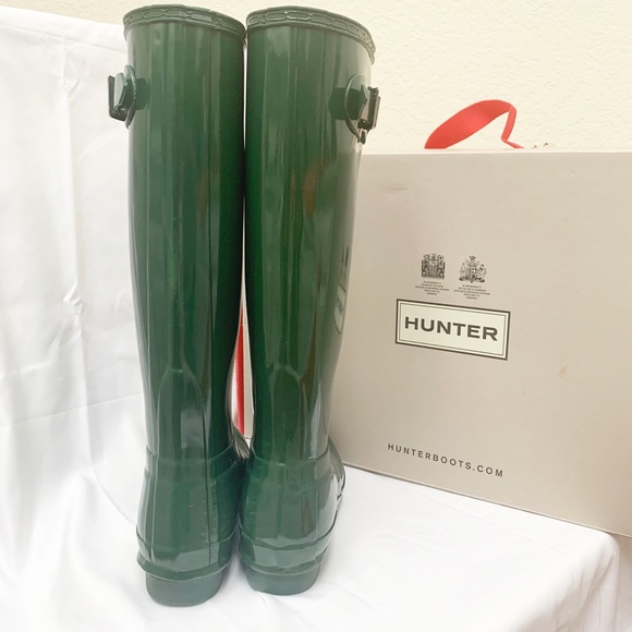 Original tall hunter green gloss rain boots - Picture 8 of 8